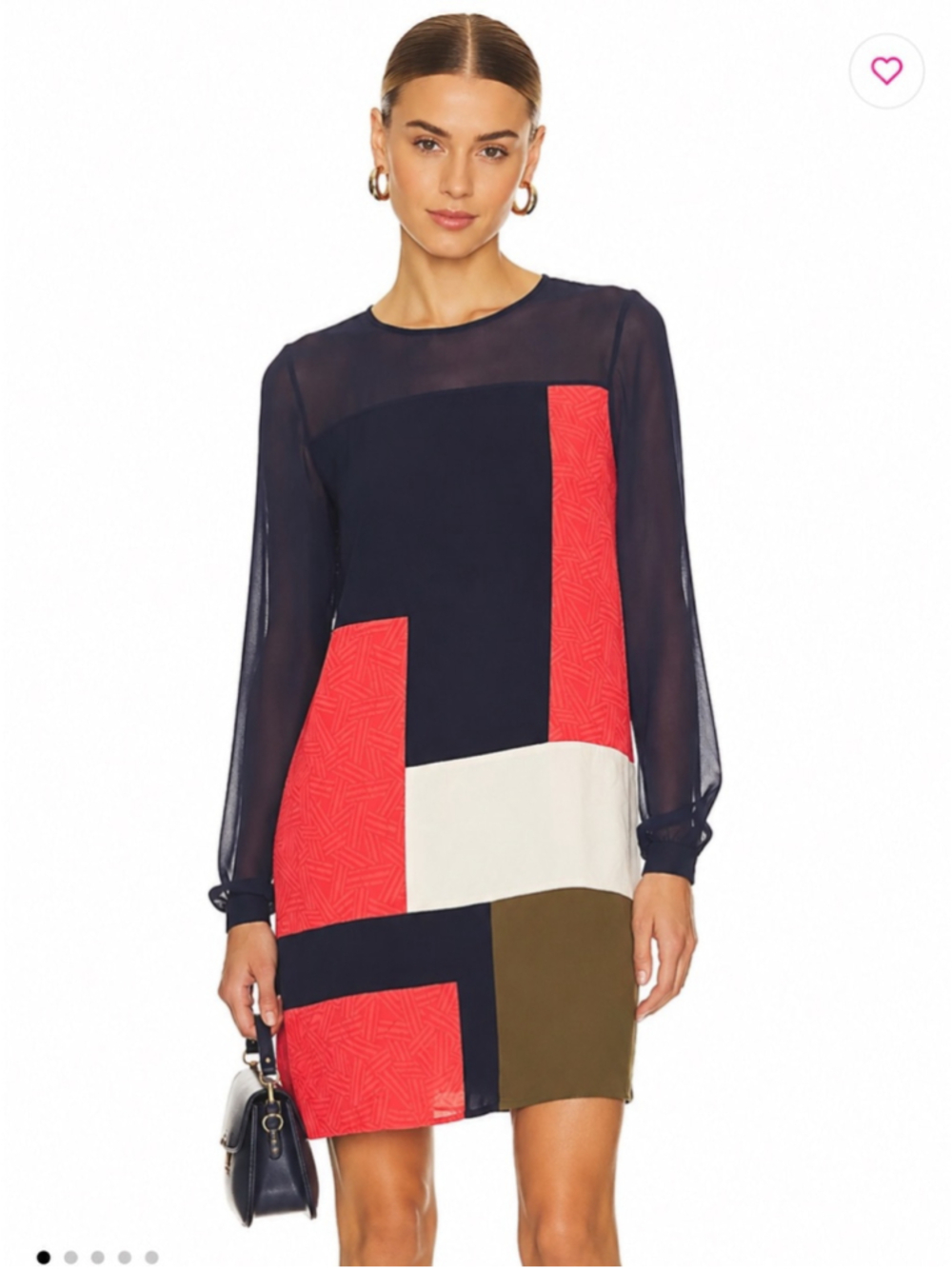 Diane von Furstenberg Colorblock Silk Shift Dress